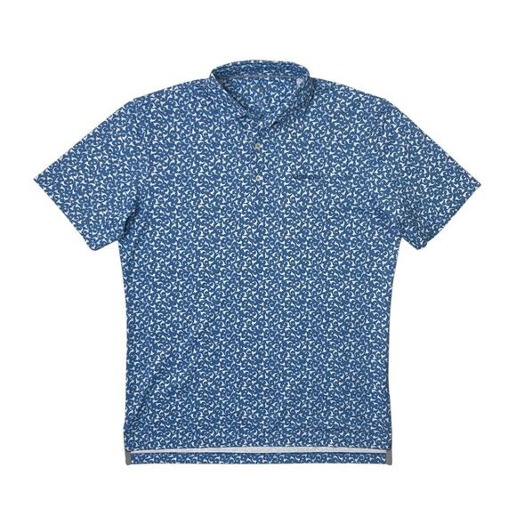 johnnie-O Other - Johnnie O Polo Shirt Mens M Blue Dev Golf Printed Performance Querencia LOGO